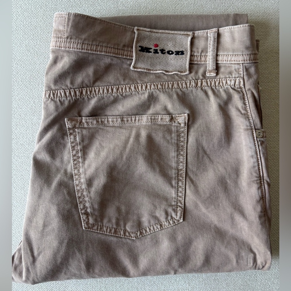 KITON 5-Pocket Pants, Stretch Cotton - Tan (US42 fits US40)